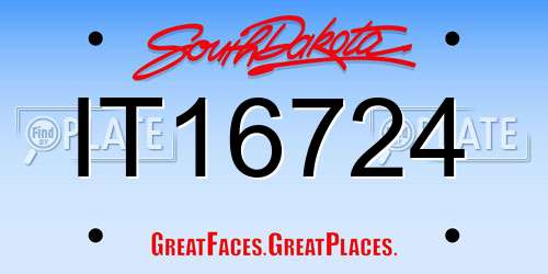 IT16724 South Dakota License Plate