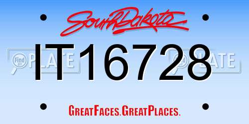 IT16728 South Dakota License Plate