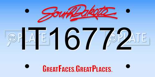 IT16772 South Dakota License Plate
