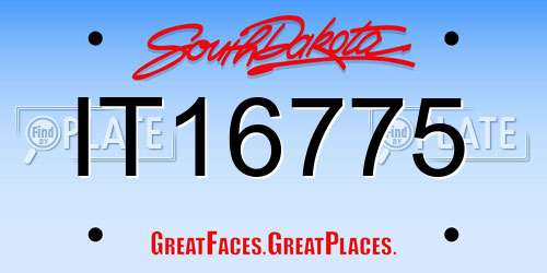 IT16775 South Dakota License Plate