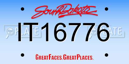 IT16776 South Dakota License Plate