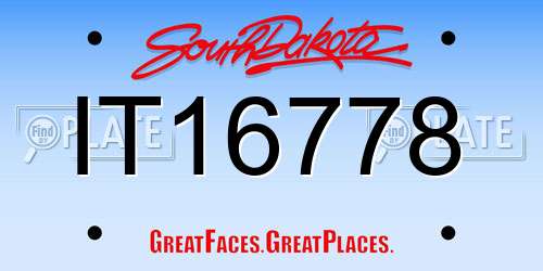 IT16778 South Dakota License Plate