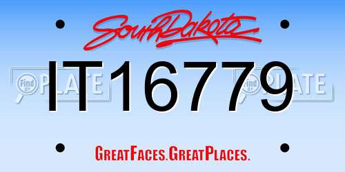 IT16779 South Dakota License Plate