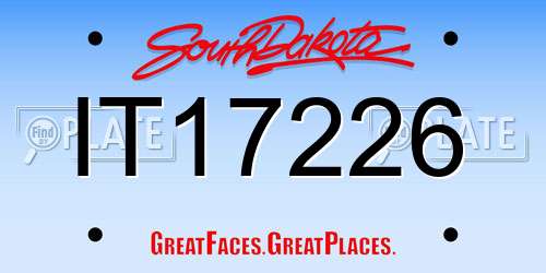 IT17226 South Dakota License Plate