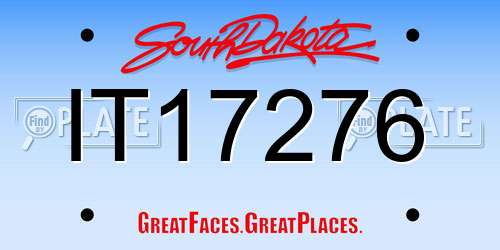 IT17276 South Dakota License Plate