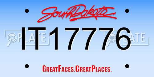 IT17776 South Dakota License Plate