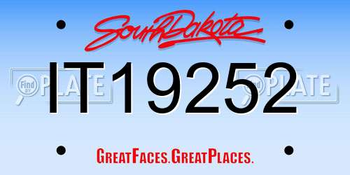 IT19252 South Dakota License Plate