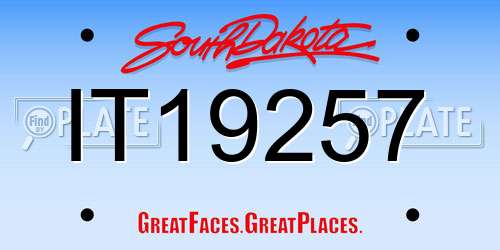 IT19257 South Dakota License Plate