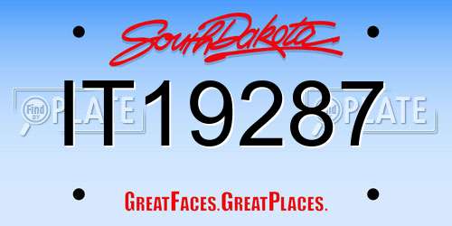 IT19287 South Dakota License Plate