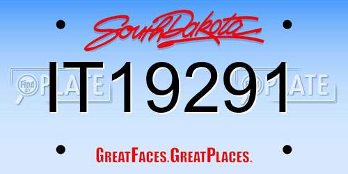 IT19291 South Dakota License Plate