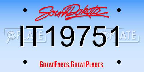 IT19751 South Dakota License Plate