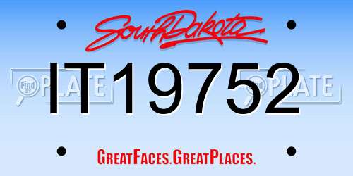 IT19752 South Dakota License Plate