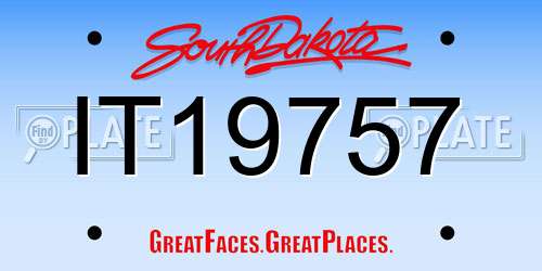 IT19757 South Dakota License Plate