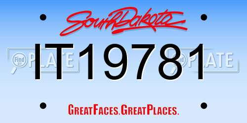 IT19781 South Dakota License Plate