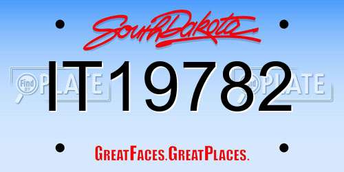 IT19782 South Dakota License Plate