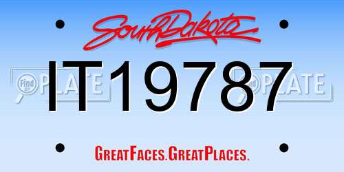 IT19787 South Dakota License Plate