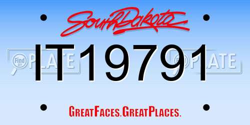 IT19791 South Dakota License Plate
