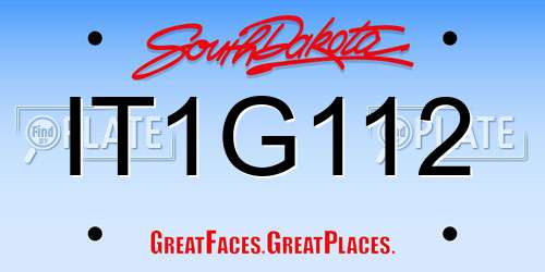 IT1G112 South Dakota License Plate