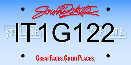 IT1G122 South Dakota License Plate