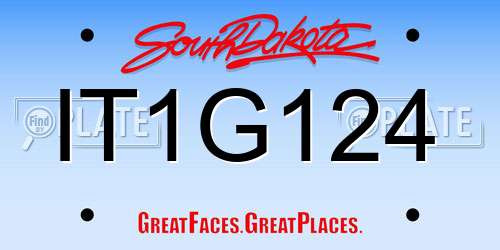IT1G124 South Dakota License Plate