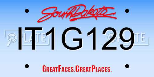 IT1G129 South Dakota License Plate