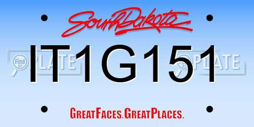 IT1G151 South Dakota License Plate
