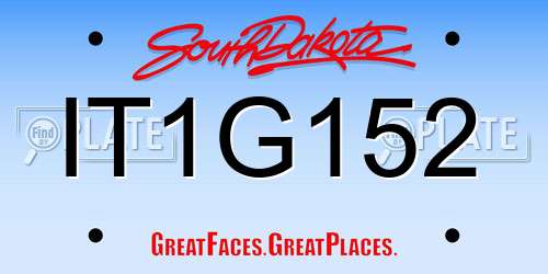 IT1G152 South Dakota License Plate