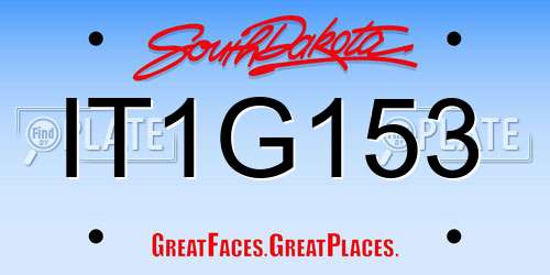 IT1G153 South Dakota License Plate
