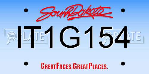 IT1G154 South Dakota License Plate