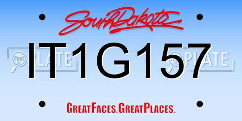 IT1G157 South Dakota License Plate