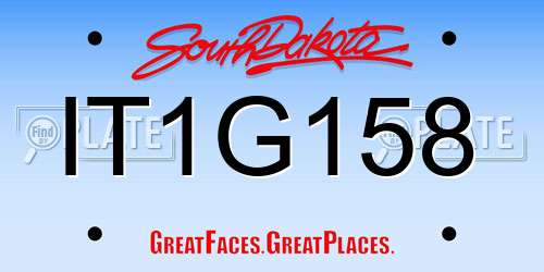 IT1G158 South Dakota License Plate