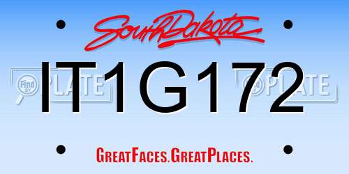 IT1G172 South Dakota License Plate