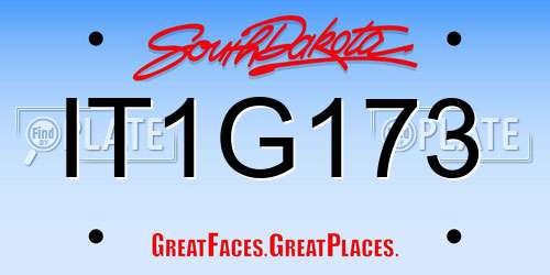 IT1G173 South Dakota License Plate