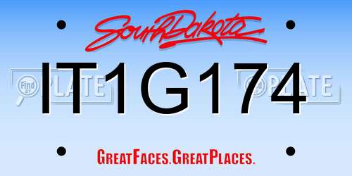 IT1G174 South Dakota License Plate