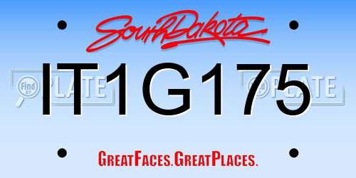 IT1G175 South Dakota License Plate