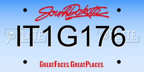 IT1G176 South Dakota License Plate