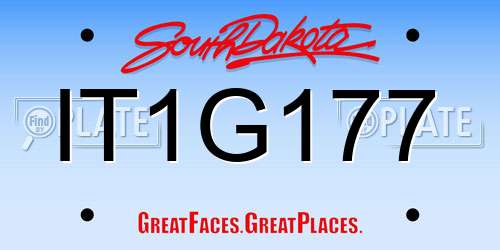 IT1G177 South Dakota License Plate