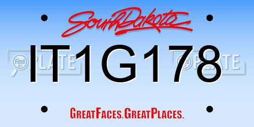 IT1G178 South Dakota License Plate