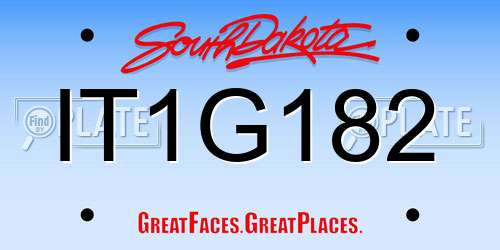 IT1G182 South Dakota License Plate
