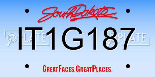 IT1G187 South Dakota License Plate