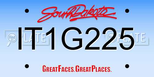 IT1G225 South Dakota License Plate