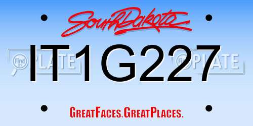 IT1G227 South Dakota License Plate