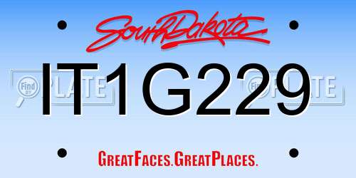 IT1G229 South Dakota License Plate