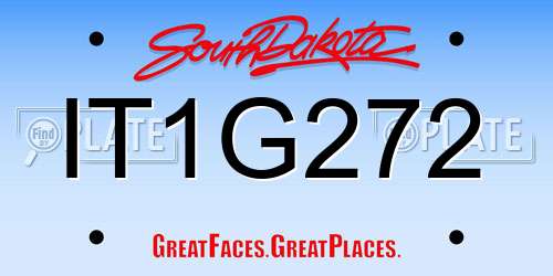 IT1G272 South Dakota License Plate