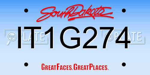 IT1G274 South Dakota License Plate