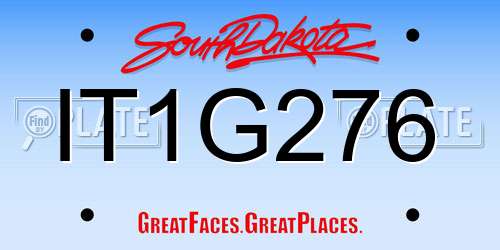 IT1G276 South Dakota License Plate