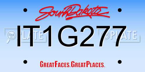 IT1G277 South Dakota License Plate