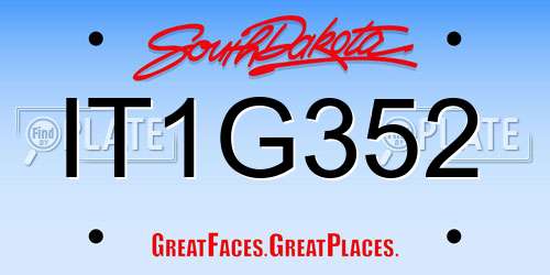 IT1G352 South Dakota License Plate