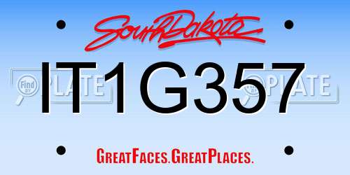 IT1G357 South Dakota License Plate