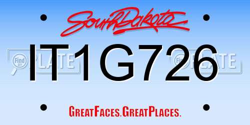 IT1G726 South Dakota License Plate